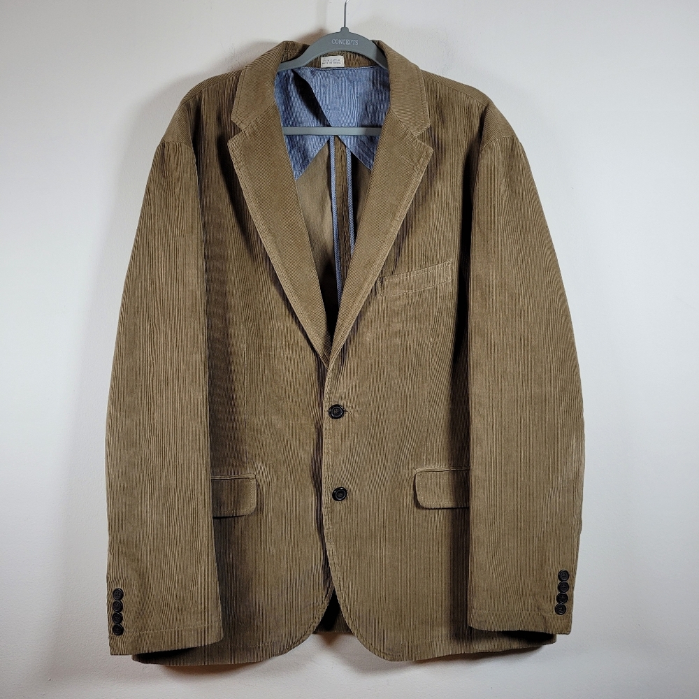 J.Crew Vintage Cord Men's Corduroy Sport Coach Blazer Tan Brown XL NWOT